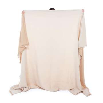 Cacala Muslin Throw Blanket – Muslin Blankets for Adults – Natural Cotton Throw Blankets for Bed and Sofa – Soft and Lightweight 4 Layers – All-Season Boho Throw (78" x 95", Beige)