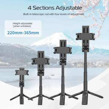 ULANZI JJ02 Selfie Stick Tripod - Portable 3-in-1 Mini Phone Grip