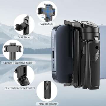 ULANZI JJ02 Selfie Stick Tripod - Portable 3-in-1 Mini Phone Grip