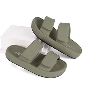 Ortho+rest Women Orthopedic Slides Sandals Adjustable Strap Sandals Comfortable Walking Sandals