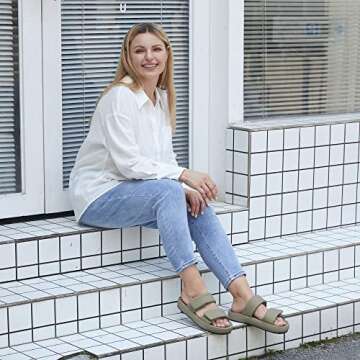 Ortho+rest Women Orthopedic Slides Sandals Adjustable Strap Sandals Comfortable Walking Sandals