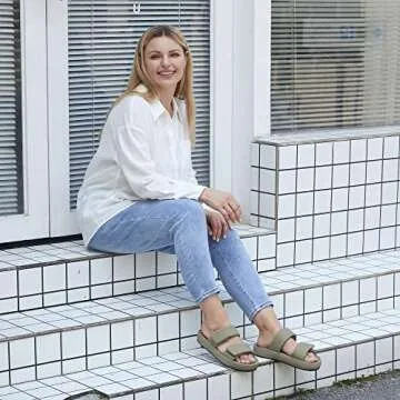 Ortho+rest Women Orthopedic Slides Sandals Adjustable Strap Sandals Comfortable Walking Sandals