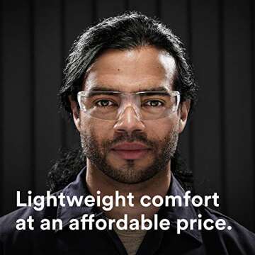 3M Safety Glasses, SecureFit, 1 Pair, ANSI Z87, Anti-Scratch, Clear Lens, Clear Frame, Secure Comfortable Fit