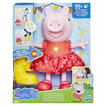 Peppa Pig Peppa’s Muddy Puddles Party Singing and Dancing Doll, Interactive Electronic Preschool T...