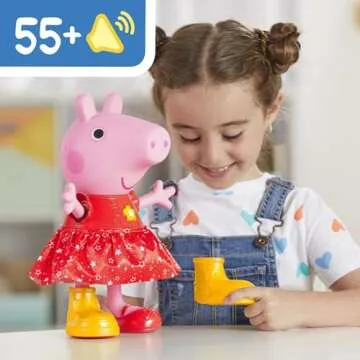 Peppa Pig Peppa’s Muddy Puddles Party Singing and Dancing Doll, Interactive Electronic Preschool Toys for Girls and Boys, Ages 3+