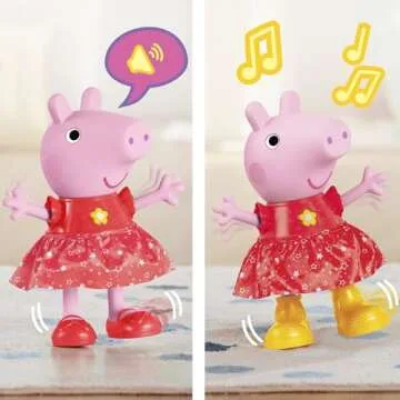 Peppa Pig Peppa’s Muddy Puddles Party Singing and Dancing Doll, Interactive Electronic Preschool Toys for Girls and Boys, Ages 3+