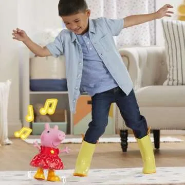 Peppa Pig Peppa’s Muddy Puddles Party Singing and Dancing Doll, Interactive Electronic Preschool Toys for Girls and Boys, Ages 3+