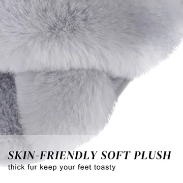 Parlovable Cross Band Slippers Cozy Fluffy Comfort