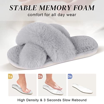 Parlovable Cross Band Slippers Cozy Fluffy Comfort