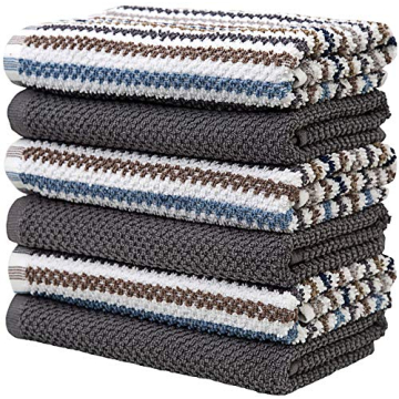 Premium Kitchen Towels (16"x26", 6 Pack) | Absorbent Cotton Set