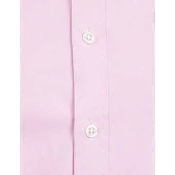 ZEROYAA Men's Long Sleeve Dress Shirt Solid Slim Fit Casual Business Formal Button Up Shirts with Pocket ZSSCL01 Pink X-Large