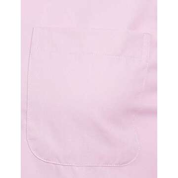 ZEROYAA Men's Long Sleeve Dress Shirt Solid Slim Fit Casual Business Formal Button Up Shirts with Pocket ZSSCL01 Pink X-Large