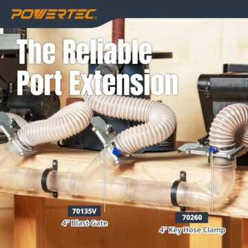 POWERTEC Clear PVC Pipe 4" x 36" Long, 1PK Rigid Plastic Tubing, Round Tube Compatible w/Dust Collection Fittings, Hose for Woodworking Tool, Dust Collection System, Toy Cars and Bird Feeder (70272V)