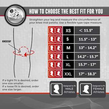 Nordic Lifting Knee Sleeves (1 Pair) Support & Compression for Weightlifting, Powerlifting & Cross T...