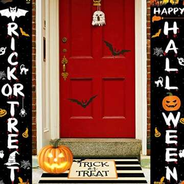 Halloween Door Mat Halloween Welcome Mat Trick Or Treat Decor Doormat Halloween Strip Doormat Halloween Rug Indoor Mat Outdoor 30"x17"