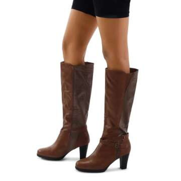 Stylish mysoft Women's Knee High Boots with Zipper