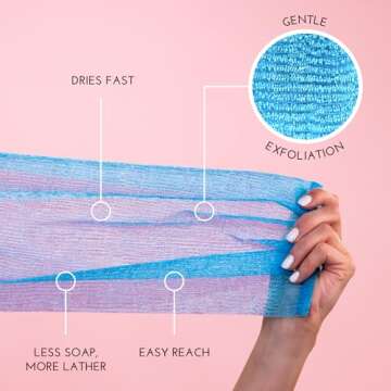 S&T INC. Back Scrubber for Shower, Exfoliating Body Scrubber or Bath Exfoliating Towel for Skin Care...