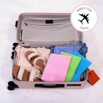 S&T INC. Back Scrubber for Shower, Exfoliating Body Scrubber or Bath Exfoliating Towel for Skin Care, 11.8 Inches x 35.4 Inches, Assorted Pink, 3 Pack