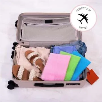 S&T INC. Back Scrubber for Shower, Exfoliating Body Scrubber or Bath Exfoliating Towel for Skin Care, 11.8 Inches x 35.4 Inches, Assorted Pink, 3 Pack