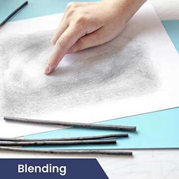 Pacific Arc Large Willow Charcoal Sticks - 4 Pack for Artists