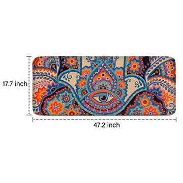 Psychedelic Evil Eye Charm Kitchen Mat Non-Slip Cozy Rug