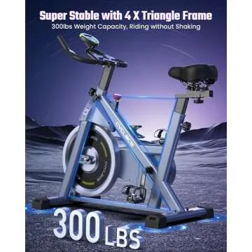 Cyclace Exercise Bike, Brake Pad Indoor Cycling Bike Stationary, Low Noise, 300lbs Weight Capacity