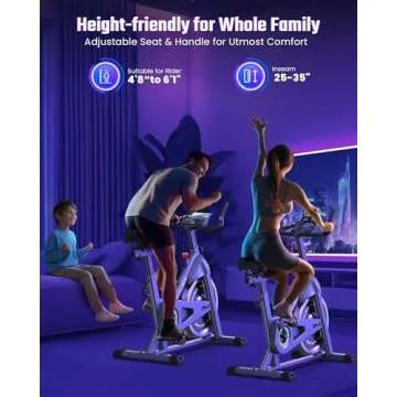 Cyclace Exercise Bike, Brake Pad Indoor Cycling Bike Stationary, Low Noise, 300lbs Weight Capacity