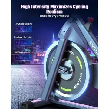 Cyclace Exercise Bike, Brake Pad Indoor Cycling Bike Stationary, Low Noise, 300lbs Weight Capacity