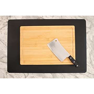 GASARÉ, Set of 2, Extra Large, Thick, Silicone Mats for Kitchen Counter, Heat Resistant Mats, Countertop Protector, Non-Slip, Easy to Clean, 25 x 17 Inches x 1.4mm, Black