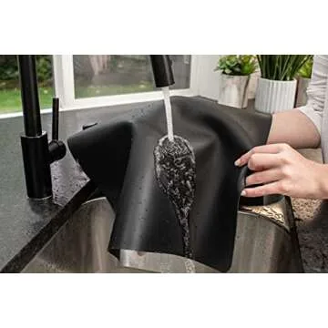 GASARÉ, Set of 2, Extra Large, Thick, Silicone Mats for Kitchen Counter, Heat Resistant Mats, Countertop Protector, Non-Slip, Easy to Clean, 25 x 17 Inches x 1.4mm, Black