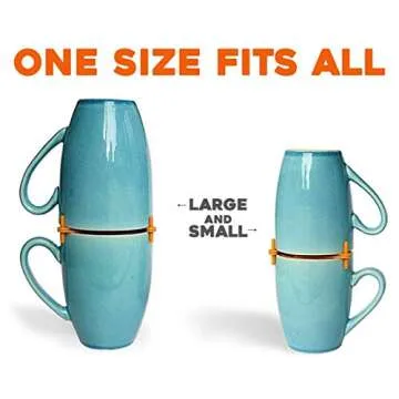 ELYPRO Coffee Mug Organizers and Storage, Kitchen Cabinet Shelf Organizer - Cupboard and Pantry Organization, Expandable Stackable Gadget for Tea Cup and Coffee Mugs, Save Space (Orange)