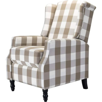 Upholstered Wingback Recliner Chair - Mid Century Modern Comfort & Style