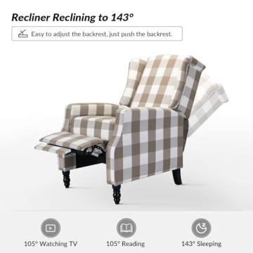 Stylish Upholstered Wingback Recliner Chair for Comfort