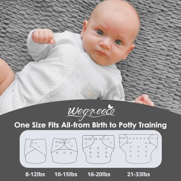 Wegreeco Cloth Diapers 5 Pack with Bamboo Inserts