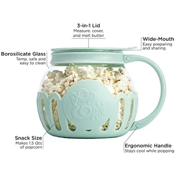 Ecolution Popcorn Popper - BPA Free, 3-in-1 Lid