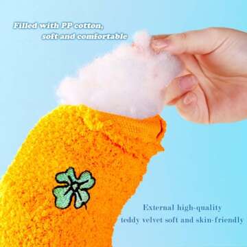 Whimsicalfox Cat Pillow for Indoor Cats, Ultra Soft Fluffy Cat Calming Pillow, Half Donut Cuddler with Cute Embroidery Pattern Providing Support of Pet Neck, Machine Washable