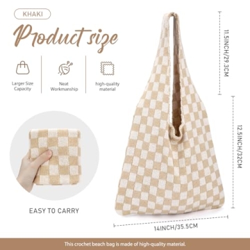 hatisan Crochet Beach Tote Bag for Women Summer Style