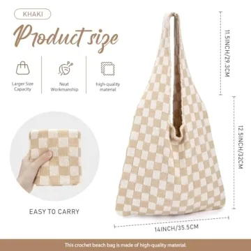 hatisan Crochet Beach Tote Bag for Women Summer Style