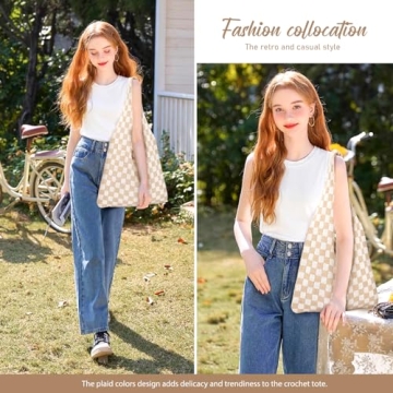 hatisan Crochet Beach Tote Bag for Women Summer Style