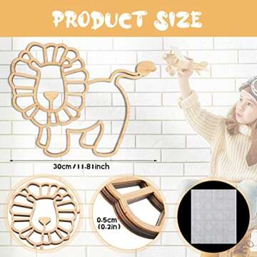 Nursery Wall Decor 3 Pieces Jungle Theme Nursery Decor Wooden Animal Wall Decor Woodland Safari Wall...