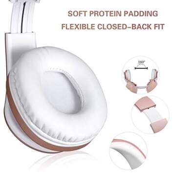 Bluetooth Headphones Over Ear, 70H Playtime and 3 EQ Music Modes Wireless Headphones with Microphone...