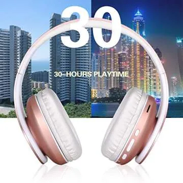 Bluetooth Headphones Over Ear, 70H Playtime and 3 EQ Music Modes Wireless Headphones with Microphone, HiFi Stereo Foldable Lightweight Headset, Deep Bass for Home Office Cellphone PC