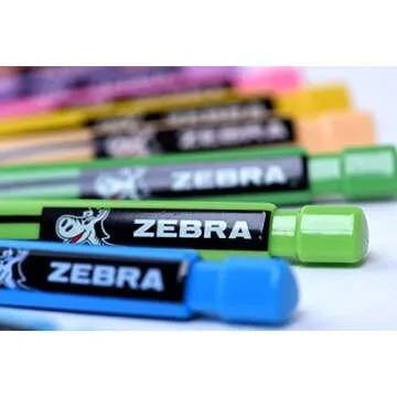 Zebra Cadoozles Starters Colored Mechanical Pencil, 2.0mm Point Size, Assorted Colors, 12-Count
