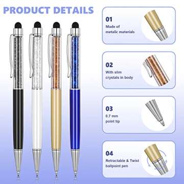 MengRan Crystal Stylus Pens - Stylish, Smooth, Gift Ready