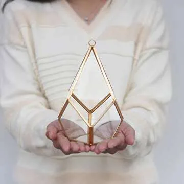 Kimdio Geometric Terrarium Clear Glass Tabletop Planter Air Plant Holder Display for Succulent Fern Moss Air Plants Holder Miniature Outdoor Fairy Garden DIY Gift