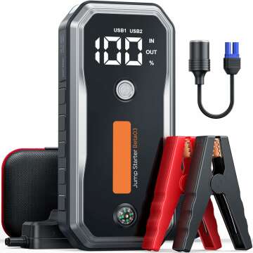 Smart 5000A Car Battery Jump Starter with Lights