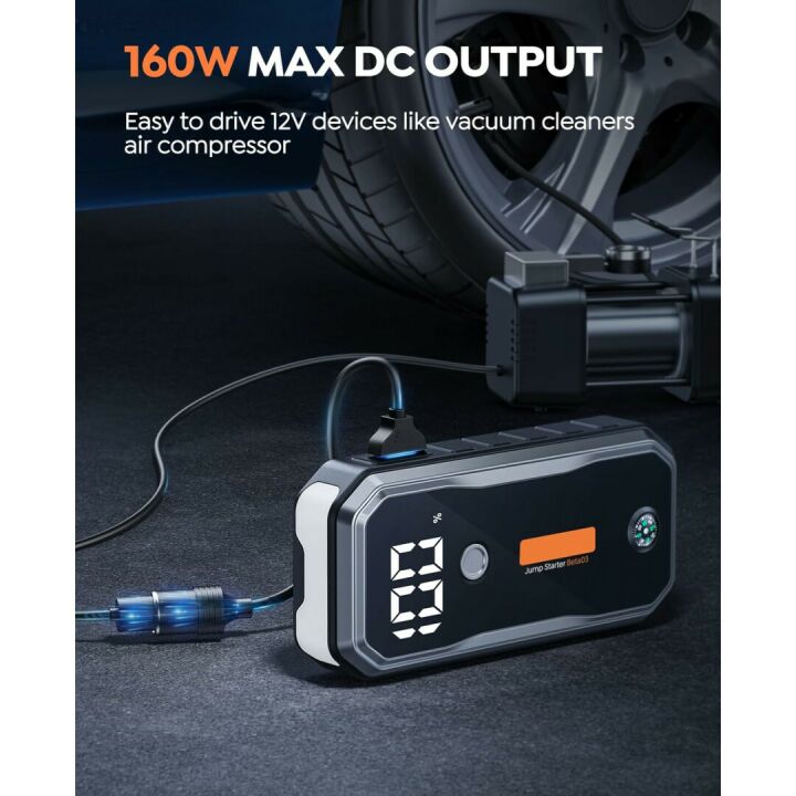 Smart 5000A Car Battery Jump Starter with Lights