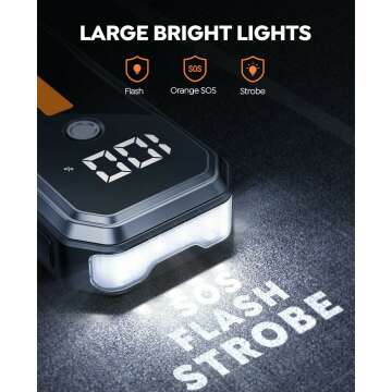 Smart 5000A Car Battery Jump Starter with Lights