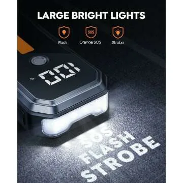 Smart 5000A Car Battery Jump Starter with Lights