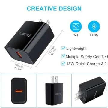 Adaptive Fast Charger for Samsung Galaxy S25 S24 S23 S22 S22+ S22 Ultra S21 S20 FE S20+ S10 S9 A21 A51 A71 A11 A10e A16 A15 A14 Note 20 Ultra, 18W Quick Charge Wall Charger Type C Fast Charging Cable